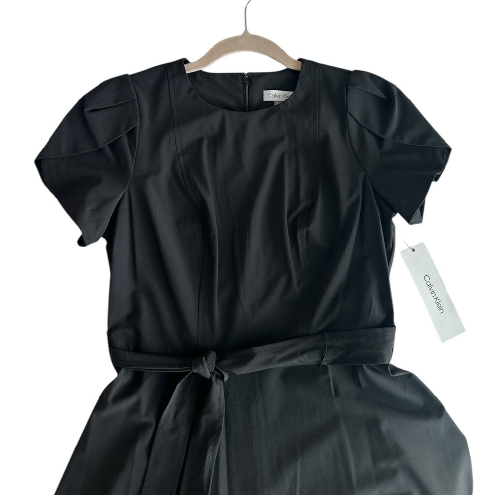 Calvin Klein Tulip Short Sleeve A-Line Midi  Dress Black dress Business casual - Picture 7 of 14